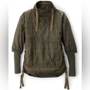 REI Co-op Women’s Screenline Hybrid Pullover Hiking Rain Jacket Large Green